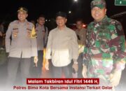 Malam Takbiran Idulfitri 1446 H, Polres Bima Kota Bersama Instansi Terkait Gelar Patroli Skala Besar