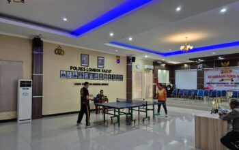 Semarak Final Tenis Meja Polres Lombok Barat HUT Bhayangkara ke-79