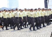 Satpam dan Potmas Ikut Ambil Bagian dalam Devile Hari Bhayangkara ke-79 di Monas