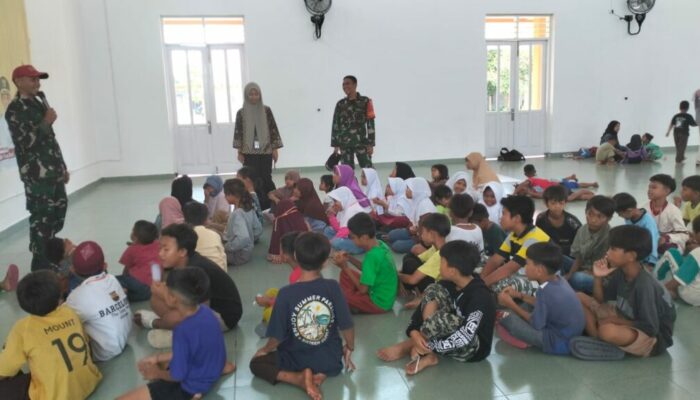 Tanam Disiplin dan Nasionalisme, Babinsa Ajak Anak Sekolah Rakyat Berkarya