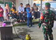 Damkar Lobar dan Babinsa Bengkel Gelar Sosialisasi Cegah Kebakaran