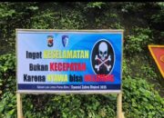 Tekan Angka Kecelakaan Lalulintas, Satlantas Polres Bima dan Polsek Madapangga Memasang Bener Rawan Kecelakaan