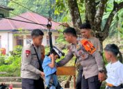 Trauma Healing Polri Hadirkan Flying Fox untuk Kembalikan Senyum Anak-Anak Terdampak Bencana di Kayu Pasak