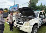 Pastikan Kesiapan Operasional, Bag Log Polres Bima Menggelar Pemeriksaan Senpi dan Kendaraan Dinas