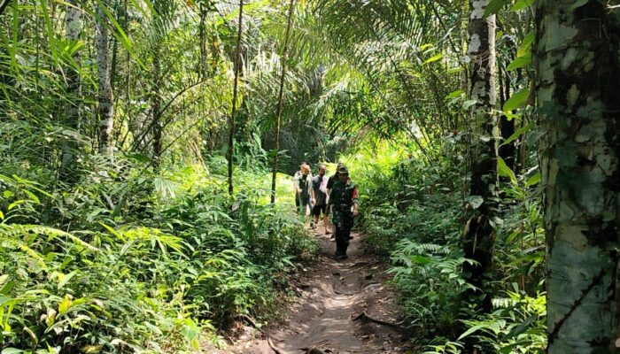 Menyusuri Hutan, Babinsa Perkenalkan Surga Tersembunyi Ampan Tepong