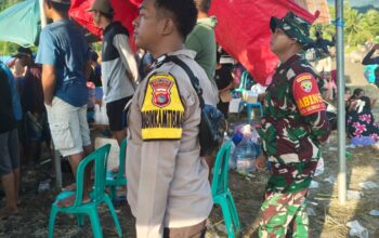 Bhabinkamtibmas Desa Seminar Salit Bantu Amankan Lomba Barapan Kerbau Harlah ke – 15 Desa Seminar Salit